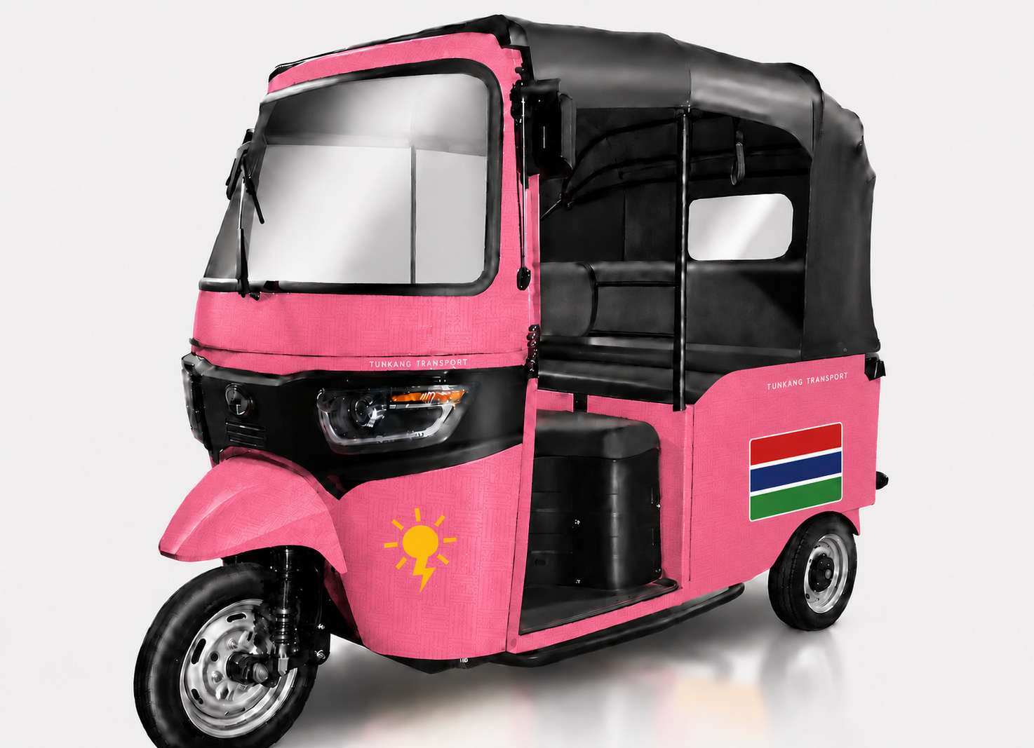 Pink TukTuk of Tunkang Transport in The Gambia